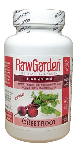[BRSWGYYBCIIRM2D7] Raw Garden Beet Root Vegetarian Capsules (200 ct) Beta vulgaris with a High Nitrate Content. Non - Irradiated Non-sulfites - Gluten Free.