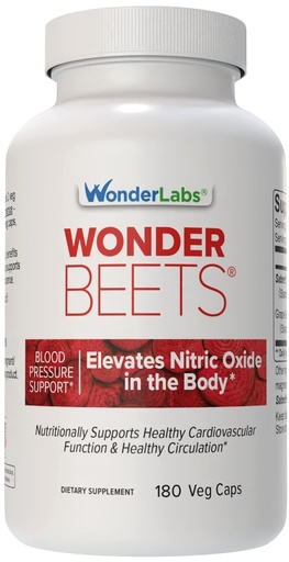 [BRSREEL2OIFROG3A] Wonder Beet Beet Root Capsules 1100mg, Standardized to 2% Nitrates, Helps Support Nitric Oxide Production, Blood Pressure, Heart Health, Contains Non-GMO Beetroot Powder and Grape Seed Extract (180)