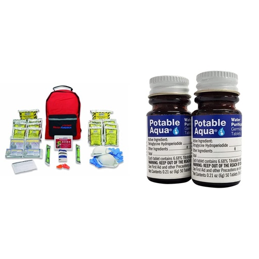 [BRSW2CD7BYPWEEL7] Ready America Emergency Preparedness Kit with Potable Aqua Water Purification Tablets