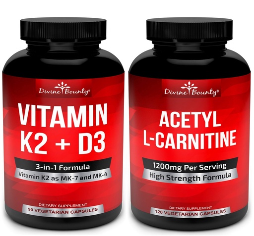 [BRSWYHT4BB7BMA3H] Vitamin K2 with D3 & Acetyl L-Carnitine Bundle