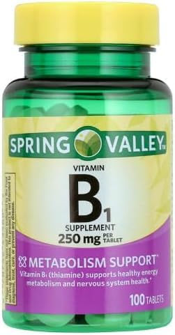 [BRSRGYI2DEHGCFYZ] SV Vitamin B1 Tablets Dietary Supplement, 250 mg, 100 Count + Vsl Store Sticker.