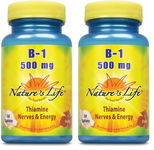 [BRSRGFIEOYFAKCQU] Nature's Life Vitamin B-1 500 mg | 50 ct (Pack of 2)