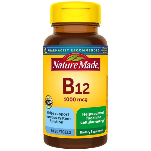 [BRSWKYQ3CB5BQAY5] Vitamin B12 1000 mcg Softgels, 90 Count for Metabolic Health