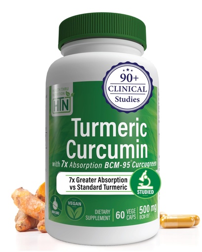 [BRSWYBD4BFYWGDT5] Health Thru Nutrition Turmeric Curcumin Complex 500mg Supplement | as BCM-95 Curcugreen Clinically Studied | Vegan Certified (Pack of 60)