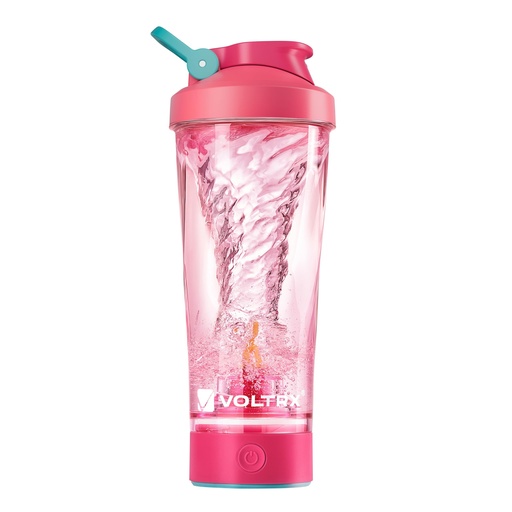[BRSREBIBCEMAAETJ] VOLTRX VortexBoost Electric Shaker Bottle, USB C Rechargeable Protein Shake Mixer, Shaker Cups for Protein Shakes and Meal Replacement Shakes, BPA-Free, Made with Tritan, Candy Pink, 24oz