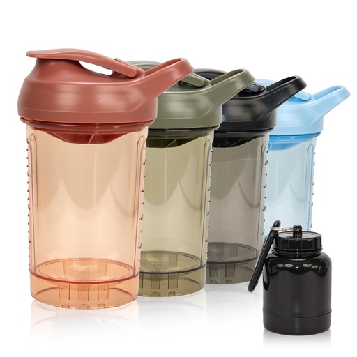 [BRSREGT3OYMBUH3O] Protein Shaker Bottle 20oz, Leakproof Protein Shaker Cups for Gym, Fitness & Supplements, PETG Material(4 Pack, Black & Blue & Green & Orange)