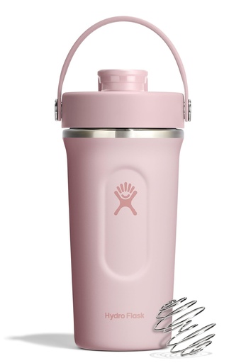 [BRSRGZAOCF5QEADA] Hydro Flask Shaker Bottle – Insulated Stainless Steel Gym Bottle for Pre Workout & Protein 24 Oz Trillium Pink