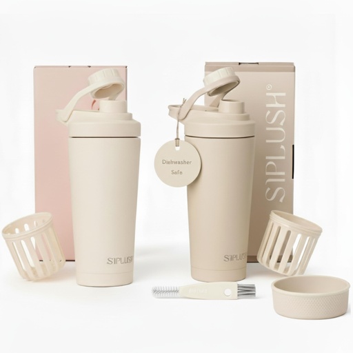 [BRSRECADOAHRGFA7] Paradise Set – Stainless Steel Shaker Bottles (2-Pack, 24 oz) | Malibu Sands (Creamy Pink) + Joshua Dusk (Warm Gray)