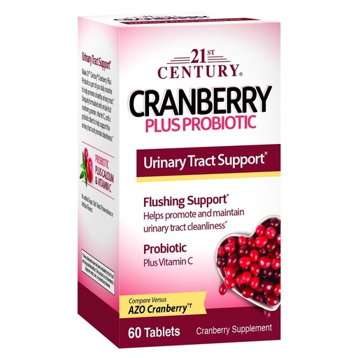 [BRSWG2QQAQHA4D3H] 21st Century Cranberry Plus Probiotic - 60 Tablets, Pack of 4