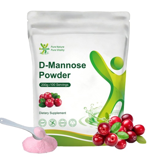 [BRSRGGLYPMPRSGTJ] D Mannose Powder with Cranberry 2g for Women D Mannose Powder for uti 7oz | Support Urinary System and Bladder Health, Non-GMO, Gluten-Free, No Additives, 100 Servings