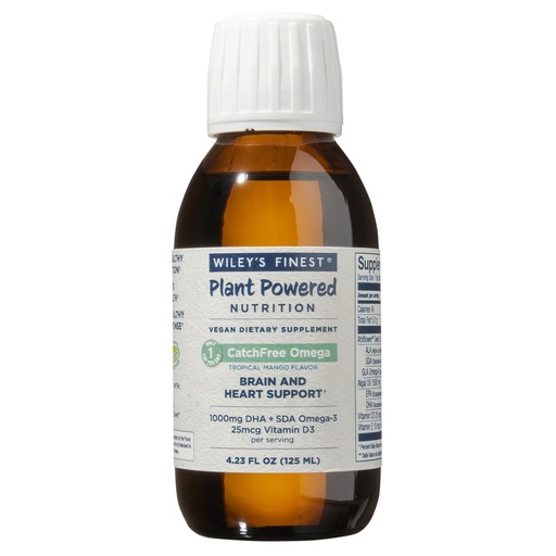 [BRSWYZQTOUJQOET2] Wiley's Finest CatchFree Omega - Vegan, Non-GMO Fish Oil Alternative - Full Spectrum Omega-3 Liquid Supplement with Organic Plant-Based Algae Oil - Tropical Mango Flavor - 4.23 Oz (25 Servings)