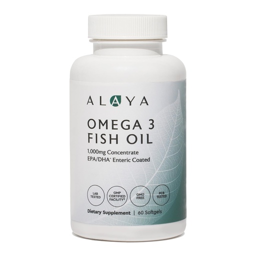 [BRSWGGIYCIHQ4FDP] Alaya Naturals - Omega 3 Fish Oil, 1000 mcg, 60 Softgels, Non-GMO, No Fishy Aftertaste