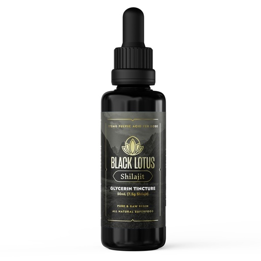 [BRSW2ZAQBUBG2H37] Black Lotus Pure Shilajit Resin Liquid Tincture, 50ml, 100% Pure Natural Shilajit for Men & Women with Amino Acids, 175mg Fulvic Acid, 85 Ionic Trace Minerals, for Immune Support, Focus, Energy