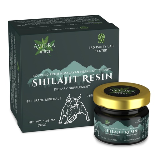 [BRSREYD6AUJQMAL3] Shilajit Resin | 75% Fulvic Acid | 85+ Trace Minerals | Indian Origin | Sourced from Himalayan Peaks at 18,000FT | 120 Servings | Lab Certified | 1.06oz (30G) | Dietary Supplement