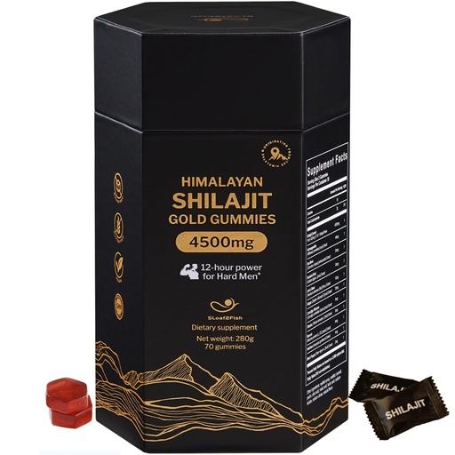 [BRSREZIFAAIAO332] Organic Pure Himalayan Shilajit Gummies with Ashwagandha and Sea Moss – Gold Shilajit for Men & Women Supplement, 105+ Natural Trace Minerals, 70-Gummy (11-Ingredient Recipe)