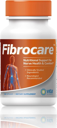 [BRSWGAQBB4BG2A3Z] Vita Sciences FibroCare Fibromyalgia Supplement for Fast Repair Nerve Health. Natural R-ALA Form 40x Strength with Vitamins and Antioxidants to Renew and Revitalize Feet, Hands, Legs, and Toes. 60 Ct.