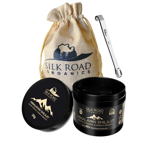 [BRSRAZYCOBYRYE3B] Natural Himalayan Shilajit Hard Resin - 35 gm Organic Shilajit Resin with Fulvic Acid and 85+ Trace Minerals for Metabolism, Immunity, Energy & Focus - Gold Grade Natural Shilajit & Measuring Spoon