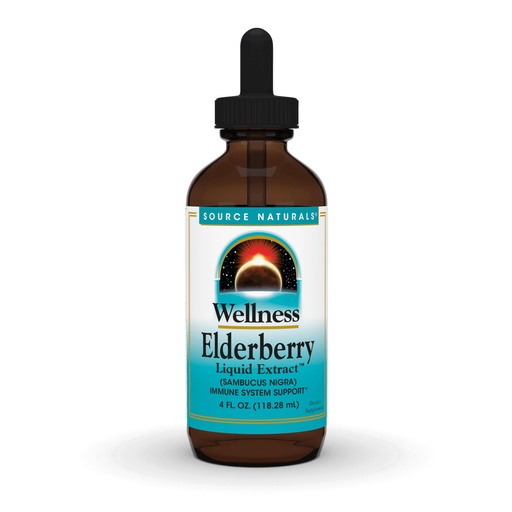 [BRSWIYTYO4HBACTE] Source Naturals Wellness Elderberry Liquid Extract, for Immune System Support* - Sambucus nigra - 4 Fluid oz