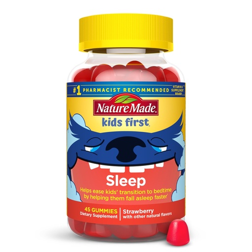 [BRSWYCQRCN5W22TD] Nature Made Kids First Sleep Melatonin Gummies, 100% Drug-Free Sleep Aid, Kids Sleep Gummies for Restful Sleep, 45 Count