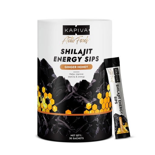 [BRSRACAHBB6QAGYZ] Kapiva Shilajit Energy Sips | With 100% Pure Shilajit/Shilajeet | 250mg Shilajit/Stick | Boosts Energy & Stamina | 30 Sachets | Ginger Honey Flavour (30 N)