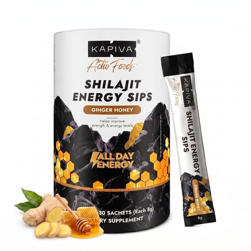 [BRSRACAHBB6QAGYZ] Kapiva Shilajit Honey Sticks, 7500mg Pure Shilajit, Easy-to-Consume On-the-Go Sticks, Energy & Stamina Support, Ginger Honey Flavor, 30 Count