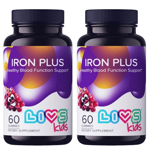 [BRSREHT3CF7AIA3V] LIVS Iron Gummies for Kids with Vitamin C | Chewable Supplement As Gummy for Children with Vitamin B12, B3, B5, B6, Folate & Zinc | Energy Support, Non GMO & Gluten Free | 20mg Iron/Dose - 120 Count
