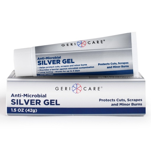 [BRSRACQFBEFBU2D7] Antimicrobial Silver Gel By GeriCare| Wound Care Cream For Cuts Scrapes Minor Burns| Natural Topical Skin Healing Ointment| 55PPM Colloidal Silver Gel For Wound Dressing |Long-Lasting Protection|1.5oz
