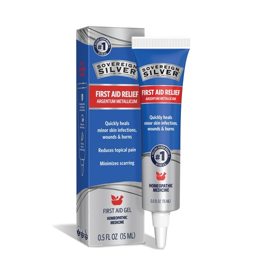 [BRSRAAIDDMNAADYU] Sovereign Silver Colloidal Silver Gel, Argentum Metallicum Topical Skin Care for Minor Skin Infections, Wounds & Burns - 0.5 Oz (15 mL)