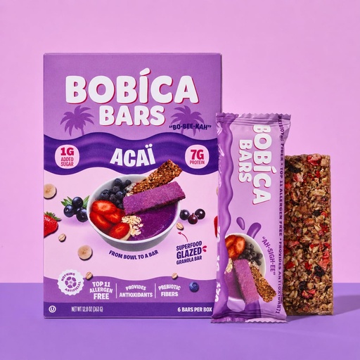 [BRSRGCQ5OZ4AG2DV] Acai Glazed Granola Bar Bobica Bar | Top 11 Allergen Free