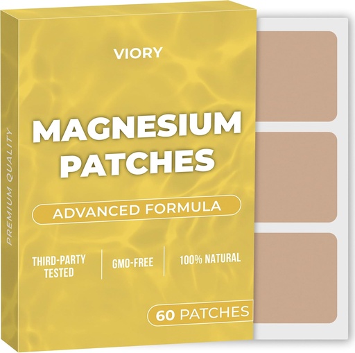 [BRSRA2YLB5YWOET7] Magnesium Patches (Pack of 60) - 100% Natural Patch for Women and Men - with Calcium - Muscle and Bone Support, Calming - Enhanced Formula