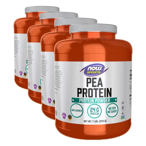 [BRSRGAAFBB6WGADL] NOW Foods Sports Nutrition, Pea Protein 24 g, Fast Absorbing, Unflavored Powder, 7-Pound (Pack of 4)