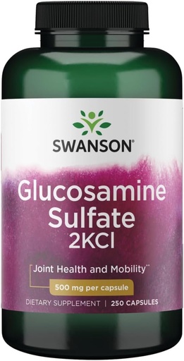 [BRSWIYT7PMBQMDYZ] Swanson Glucosamine Sulfate 2Kcl 500 Milligrams 250 Capsules
