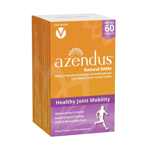 [BRSROHAOOAFQY3LO] Azendus SAM-e Joint Support 400mg, 60 Count, Same Butanedisulfonate Fiber Enteric Coated Tablets