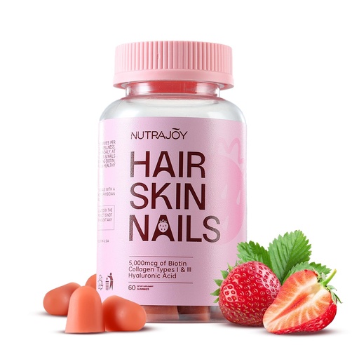 [BRSREAATCQIBMC34] Hair Skin and Nails Gummies, 5000 mcg Biotin Gummies, Advanced Pectin Formula for Hair Growth Support and Radiant Appearance, biotin for Hair Growth Women, Strawberry Flavor, 60 Gummies