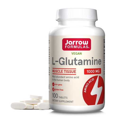 [BRSWIYTYC4DQIGA7] Jarrow Formulas L-Glutamine 1000 mg, Dietary Supplement for Muscle Tissue, Multifunctional Amino Acid, Immune Support , 100 Easy-Solv Tablets, 50-100 Day Supply