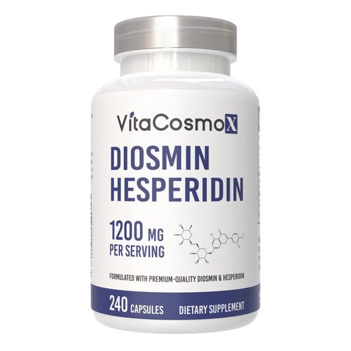 [BRSRGEATOAJR6GQ4] Diosmin Hesperidin 1200 mg Complex, 240 Capsules, Citrus Bioflavonoids Rich Fruit Extract, 100% Vegetarian, Non-GMO & Gluten Free