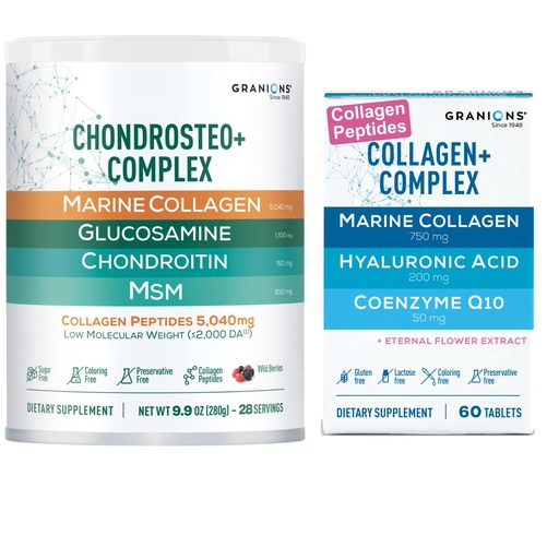 [BRSREGI5BMFWACLZ] Granions Glucosamine Chondroitin MSM Powder and Collagen Complex CoQ10 - Joint Support Bundle