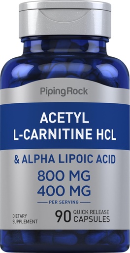 [BRSWIFDQAYIAECQZ] Piping Rock Acetyl L Carnitine and Alpha Lipoic Acid Capsules | 90 Count | Free Form Supplement | Non-GMO, Gluten Free