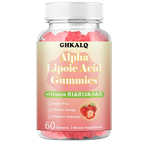 [BRSREA32CECAO3LD] Alpha Lipoic Acid Gummies 1000Mg with Vitamin B1,B12&A,E,ALA Supplement,Provide Energy&Enhance Immunity,Liposomal Enhance Absorption,Sugar Free,Strawberry Flavor,60 Gummies