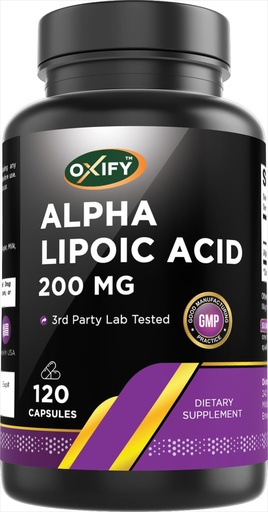 [BRSRGYANOIPBQDT5] Oxify Alpha Lipoic Acid 200 mg | 120 Capsules | Gluten-Free, Non-GMO | Supplement Made in USA