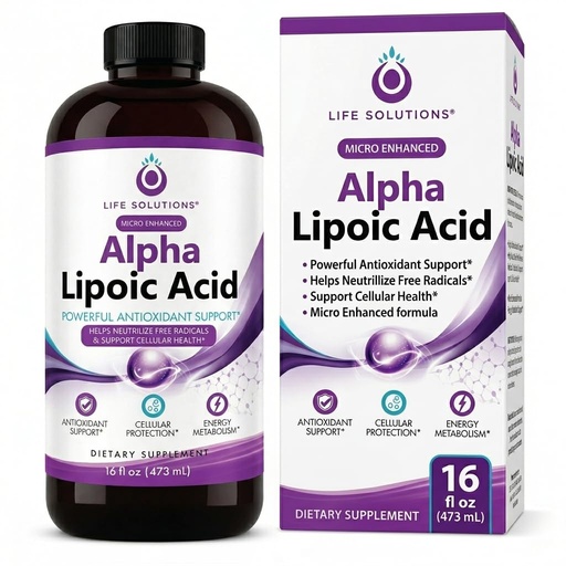 [BRSRMBIHCUJQGET2] Life Solutions Liquid Alpha Lipoic Acid – Daily Antioxidant Support Supplement – Easy-to-Take Liquid Formula for Nervous System Function & Cellular Energy Metabolism – 16 oz