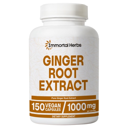 [BRSREGAPAAPRAAY2] Ginger Root Capsules 1000mg, 4:1 Extract Powder, 150 Pills, Vegan, Non-GMO and Gluten-Free Ginger Supplement for Men and Women, 2 Month Supply