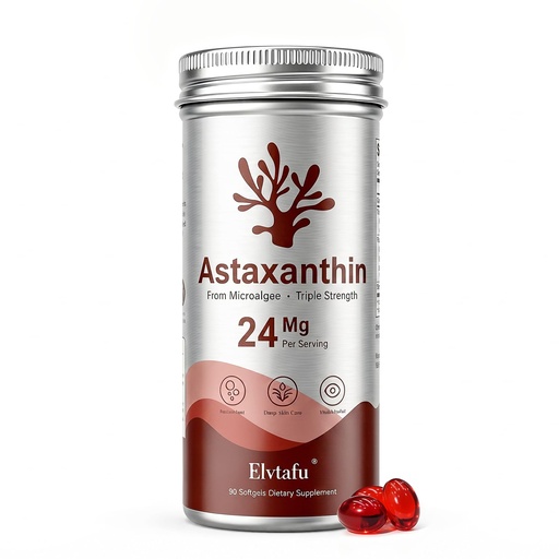 [BRSRGCYYO56AMAAV] Astaxanthin Supplements 24mg Astaxanthin Softgels,from Microalgae, Triple Strength Astaxantina Antioxidant Wellness Support, 75 Softgels