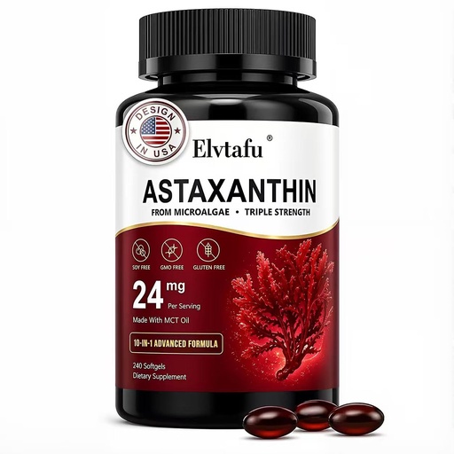 [BRSRGCYZCVYBS2TP] Astaxanthin 24mg Astaxanthin Supplements 24mg Astaxanthin Softgels,from Microalgae, Triple Strength Astaxantina Antioxidant Wellness Support 240 Softgels