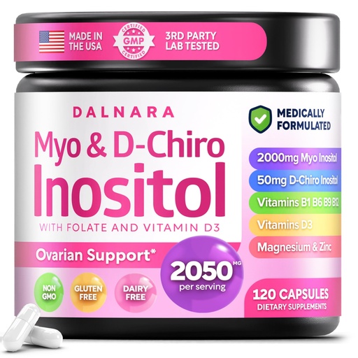 [BRSRGCQQAUFA233X] Myo-Inositol & D-Chiro Inositol Supplement for Women | 40:1 Ratio 240 Count