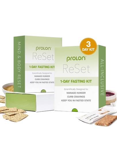 [BRSRMCACOEHW2CD5] Prolon 1-Day Reset Fasting Kit | Fast with Food | Supports Healthy Aging & Weight Management | Low-Calorie, Plant-Based Meals & Snacks | Developed to Not Break Your Fast (3 Pack)