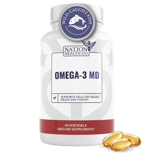 [BRSREZI3CABREC3L] Omega-3 MD Fish Oil - Omega 3 Supplement for Women & Men - Wild-Caught & Burpless Fish Oil 3600 mg - with Omega3 Fatty Acid EPA 1300 mg + DHA 860 mg - 90 Softgels