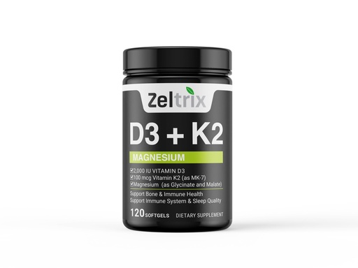 [BRSRE2Q6DMNR6HL7] Vitamin D3 K2-2000 IU Vitamin D3 Plus 100 mcg Vitamin K2 MK7 for Calcium Absorption, Supports Bone, Immune, Heart Health, 3rd Party Tested, Gluten Free, 120 Softgels