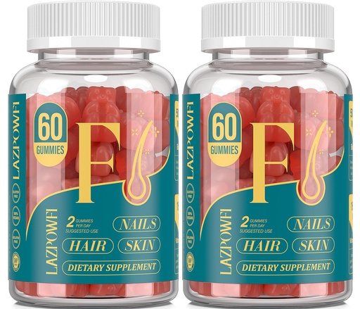[BRSRABIPAEBWMH3A] Biotin Gummies -Hair Skin and Nails Vitamins for Men & Women, Vegan Vitamin B7, Supports Hair Growth and Stronger Nails,60 Day Supply-Strawberry-2 Pack
