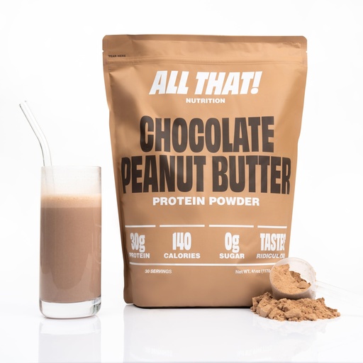 [BRSRAGIQAF5RS3IY] Chocolate Peanut Butter Protein Powder, 30G Whey Protein, Low Calorie, 0g Sugar, No Artificial Flavors, Soy-Free & Gluten-Free, 30 Servings